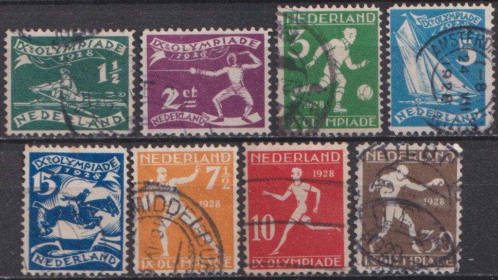 Olympiade serie.212 - 219 O. kADV. no.11 O., Postzegels en Munten, Postzegels | Nederland, Verzenden, T/m 1940, Gestempeld