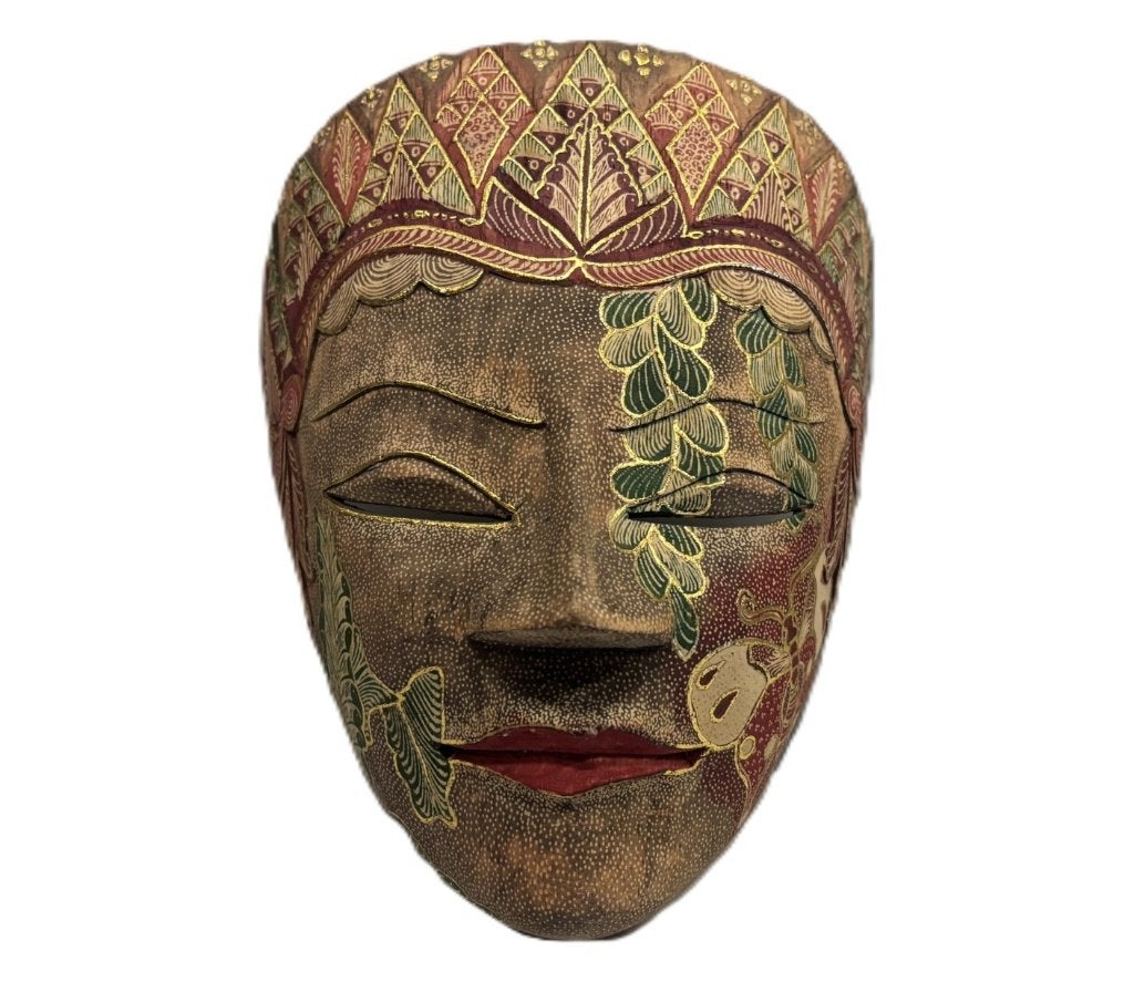 Indonesisch houten masker handbeschilderd, topeng-stijl, Hout, Masker, Ophalen of Verzenden, Indonesië
