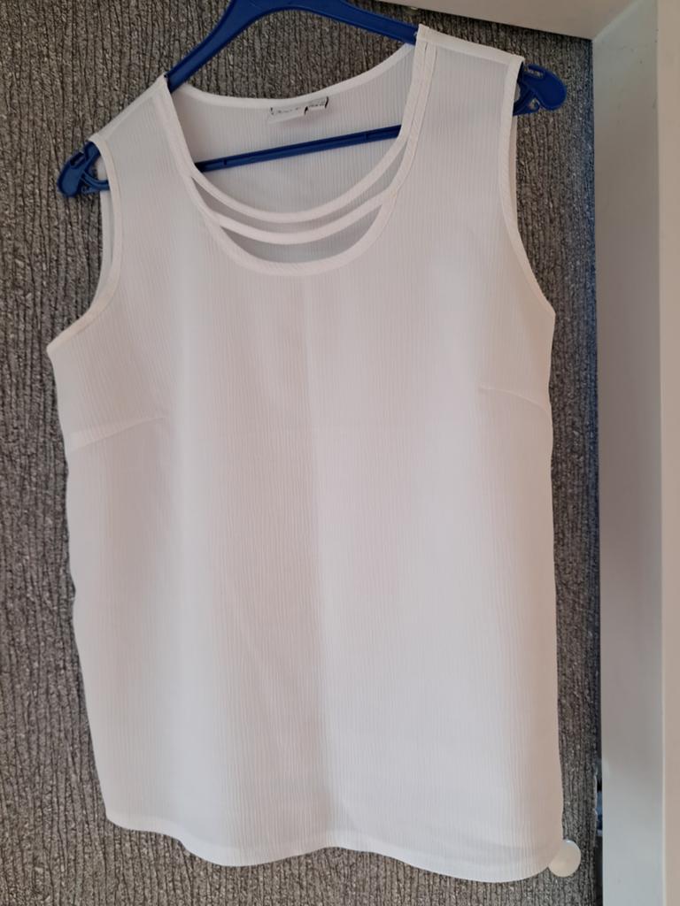 Witte mouwloze top van Oscar B. - Maat M (38/40), Maat 38/40 (M), Oscar B., Wit, Ophalen of Verzenden