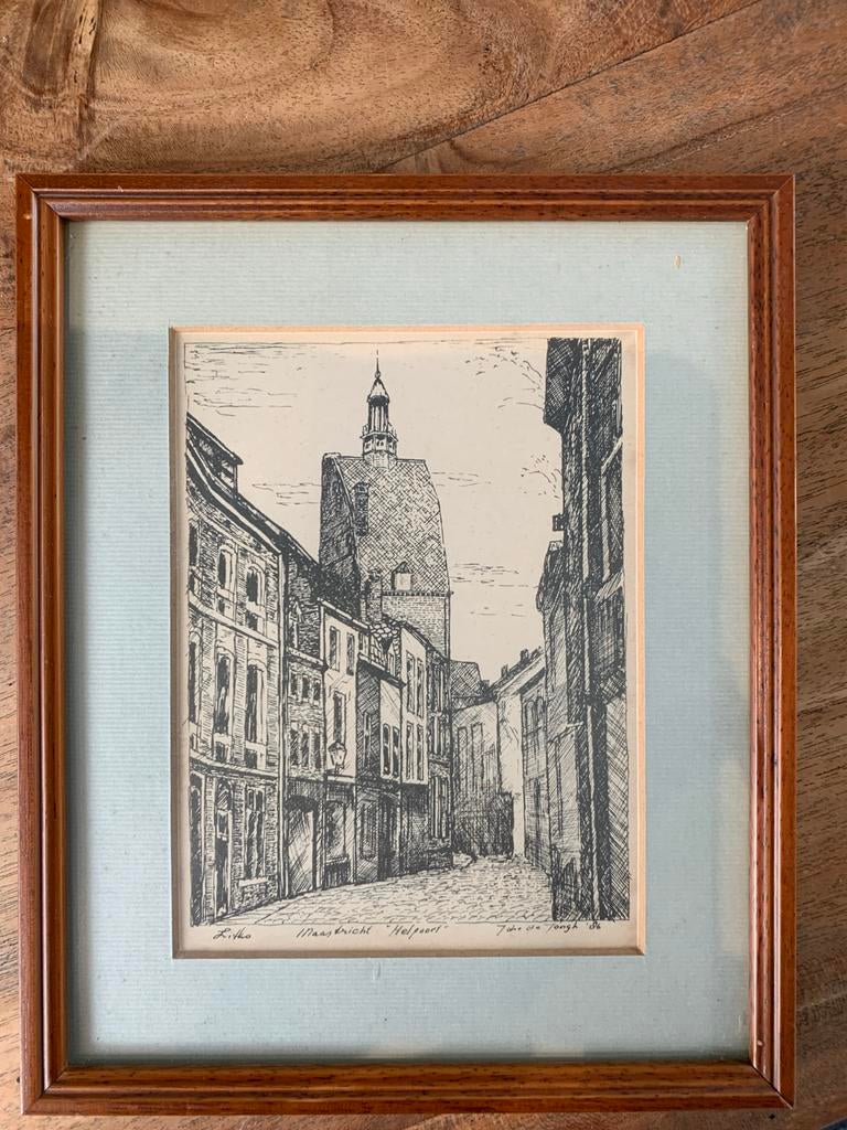 Litho Maastricht Helpoort van John de Jongh 1986, Ophalen of Verzenden