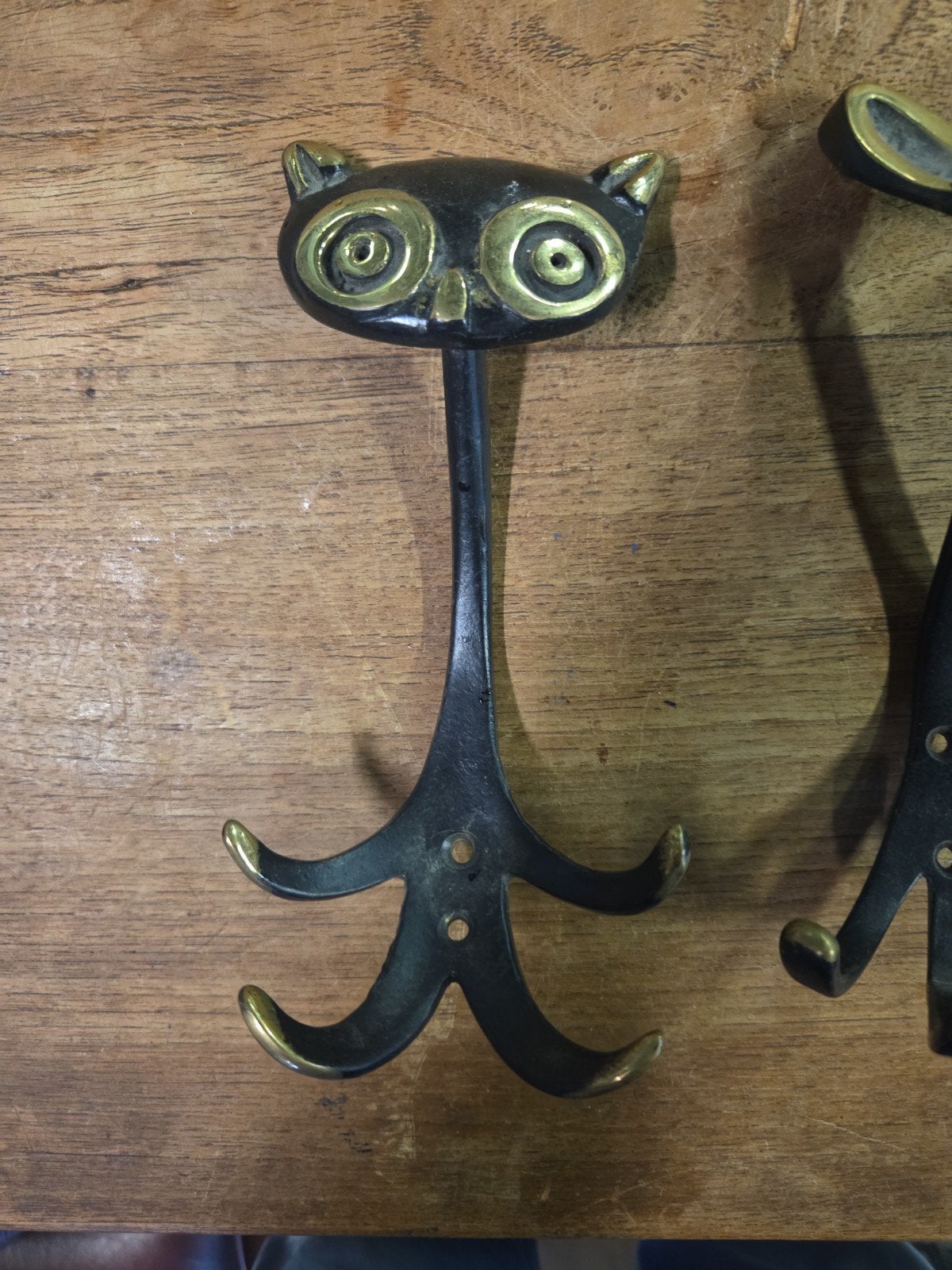 set vintage bronzen dieren Muurhaak Kapstokhaak Jashaak, Wandkapstok, Ophalen of Verzenden, Zo goed als nieuw, X