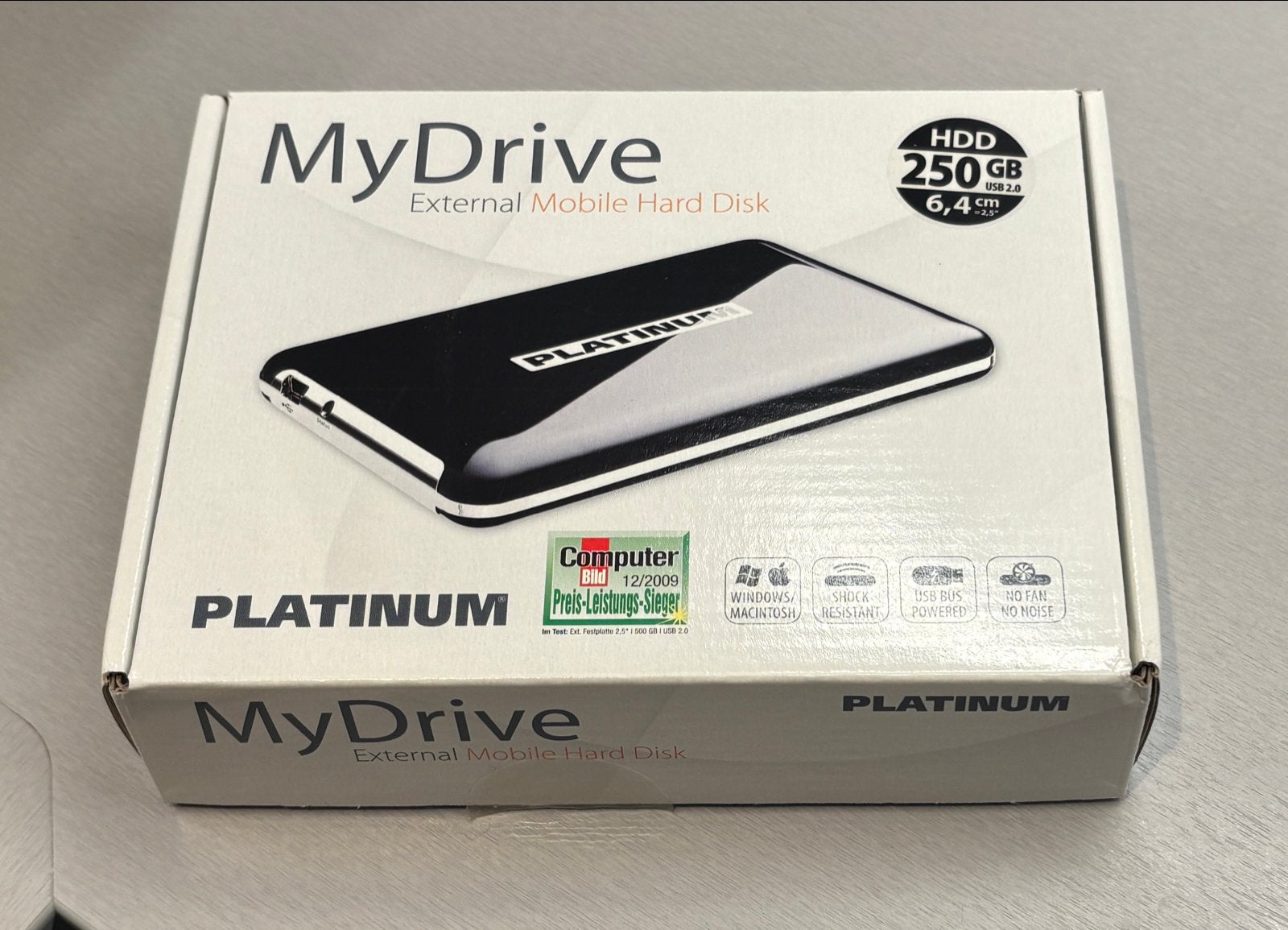 Platinum MyDrive Externe Mobiele Harde Schijf 250GB USB 2.0, Server, HDD, Ophalen of Verzenden, Zo goed als nieuw