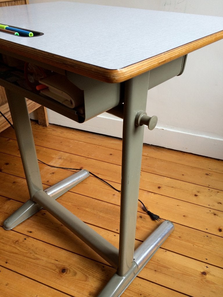 vintage bureau '50's/'60's, Ophalen, Opbergruimte, Gebruikt, Schoolbureau