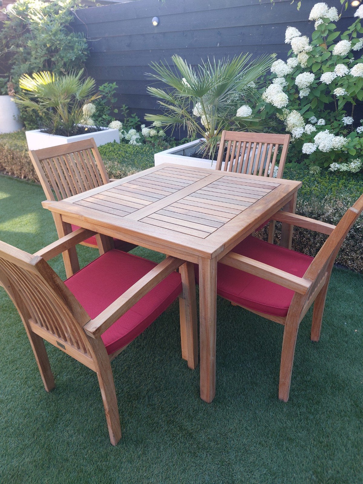 Teak Tuinset, Ophalen, Zo goed als nieuw, Teakhout, Stapelbaar