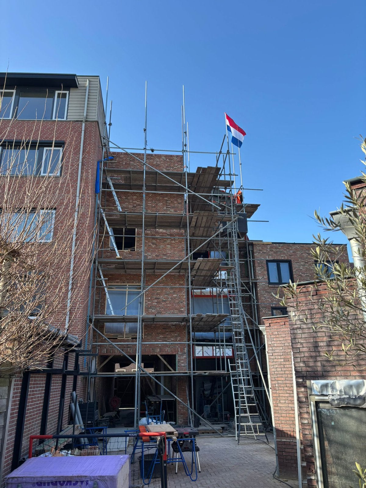 Steiger  traditioneel buizen en klemmen, Ophalen, Zo goed als nieuw, Overige typen, 5 meter of hoger