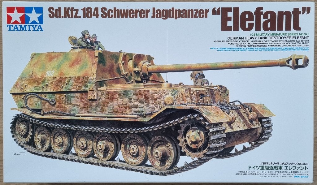 Tamiya #35325 1:35 WWII German Sd.Kfz.184 Jagdpanzer Elefant, Hobby en Vrije tijd, Modelbouw | Auto's en Voertuigen, Tank, 1:32 tot 1:50