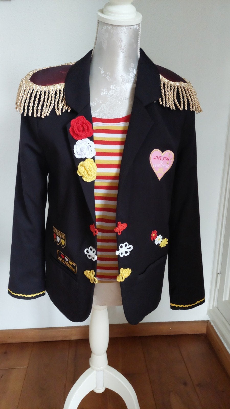 Oeteldonk zwart dames jasje maat 40, Maat 38/40 (M), Carnaval, H&M Divided, Ophalen of Verzenden