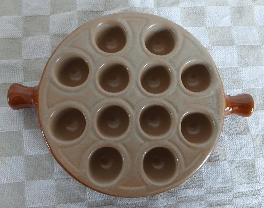 Vintage Franse escargot- of slakkenschaal La Bourguignonne, Ophalen of Verzenden, Zo goed als nieuw, Overige materialen, Overige typen