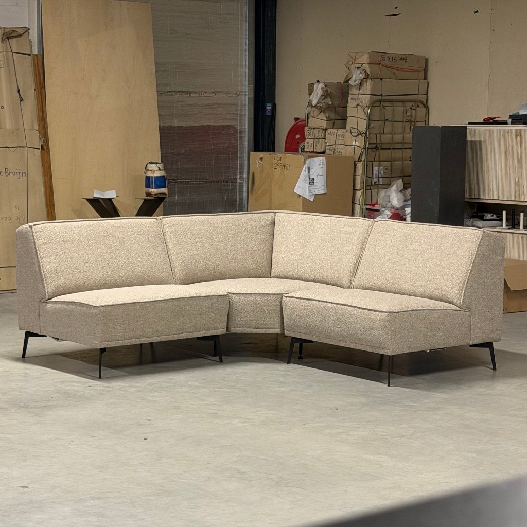 Zeer luxe hoogwaardige hoekbank 210x210cm beige taupe, Ophalen, Hoekbank, Nieuw, 150 cm of meer