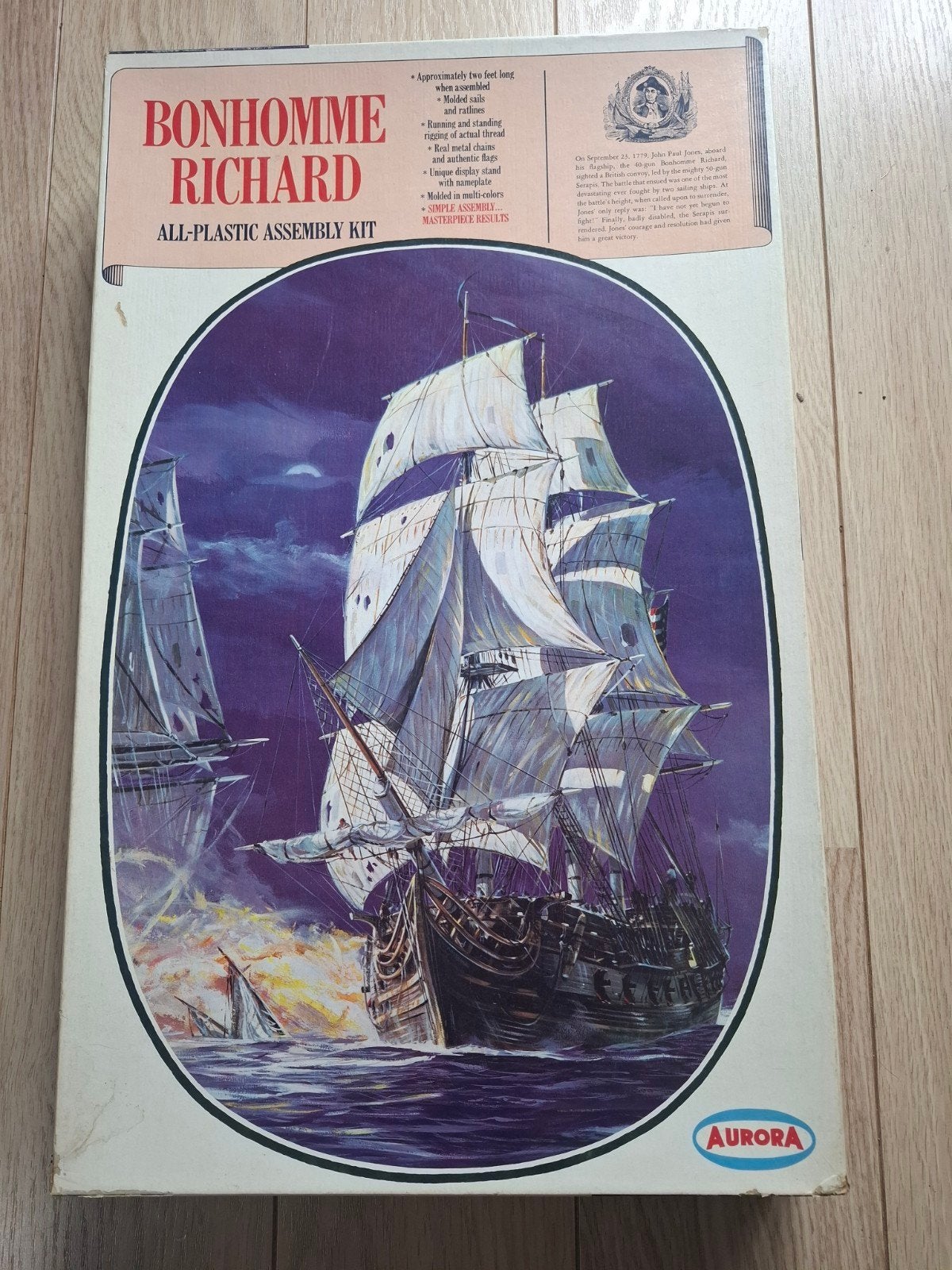 Bouwdoos Bonhomme Richard vintage Aurora, Hobby en Vrije tijd, Modelbouw | Boten en Schepen, Ophalen of Verzenden, Nieuw, 1:50 tot 1:200