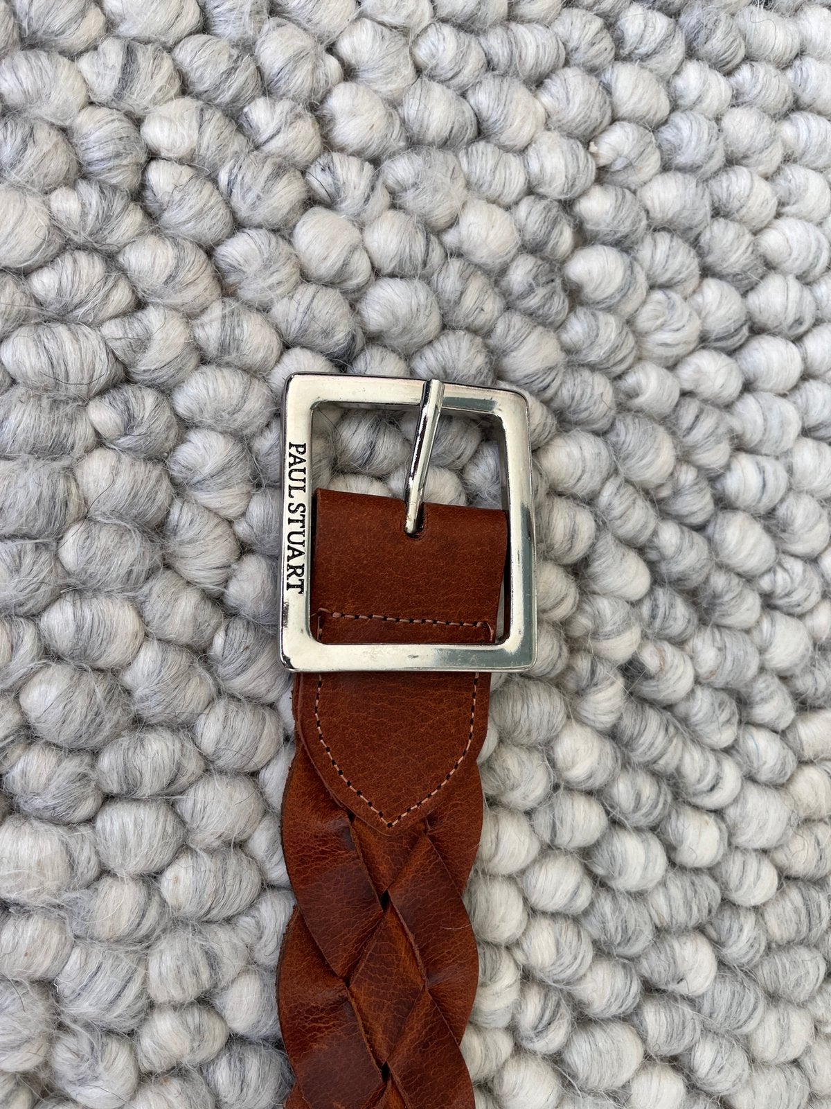 Paul Stuart luxe gevlochten leren riem, Maat 85 cm., Ophalen of Verzenden, Zo goed als nieuw, Bruin, Minder dan 95 cm