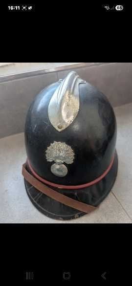 Vintage Franse Brandweer helm - Adrian M26, Ophalen of Verzenden, Overige soorten, Overige gebieden, Helm of Baret