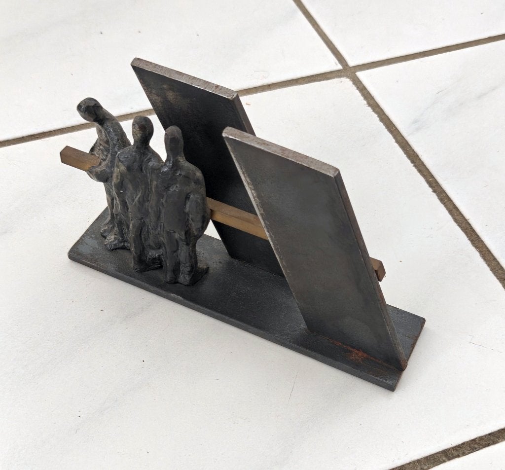 Abstract metalen sculptuur Samen Staan We Sterk Judith Braun, Ophalen, Groep mensen, Minder dan 20 cm, Brutalistisch