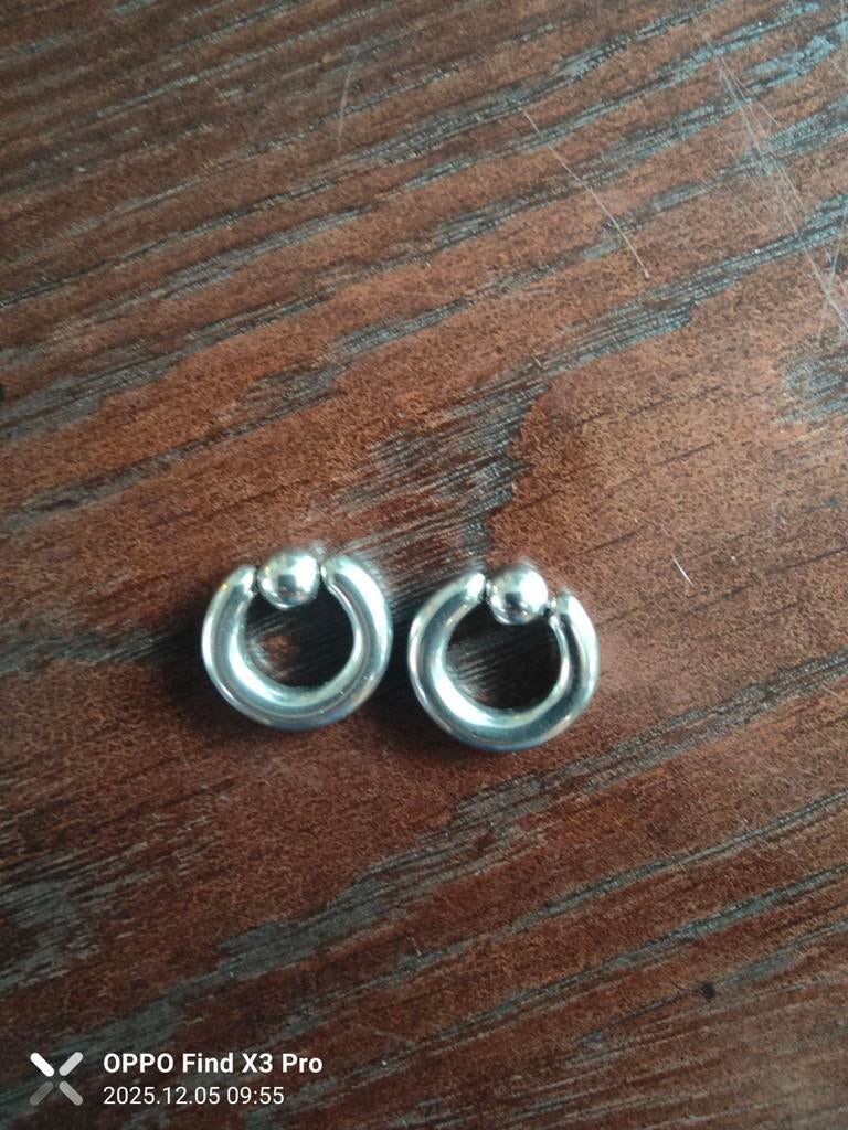Set van 2 Piercing Ringen - Staal, Ophalen of Verzenden, Nieuw, Staal, Oor- of Traguspiercing