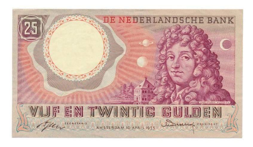 Nederland 25 gulden 1955 Huygens prachtig