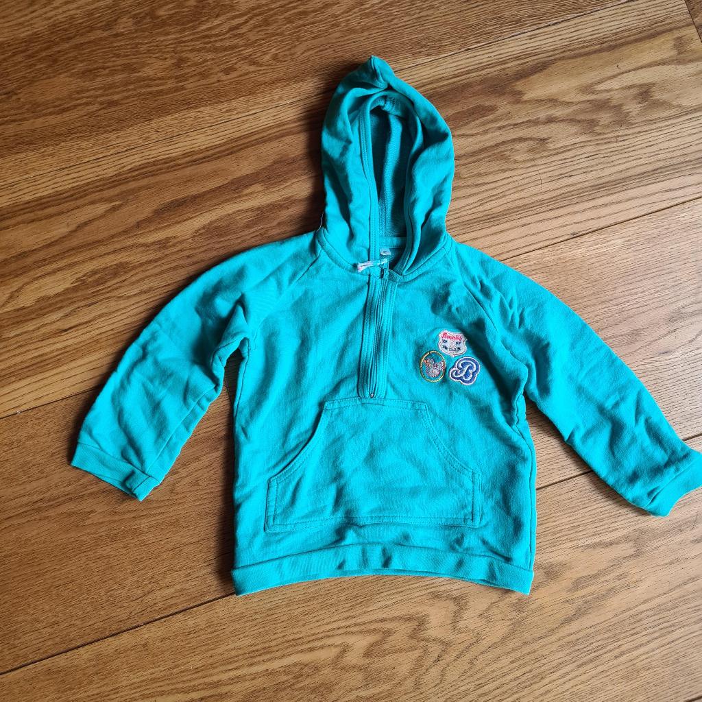 Mint groene trui met capuchon maat 86, Ophalen of Verzenden, Gebruikt, Meisje, Truitje of Vestje