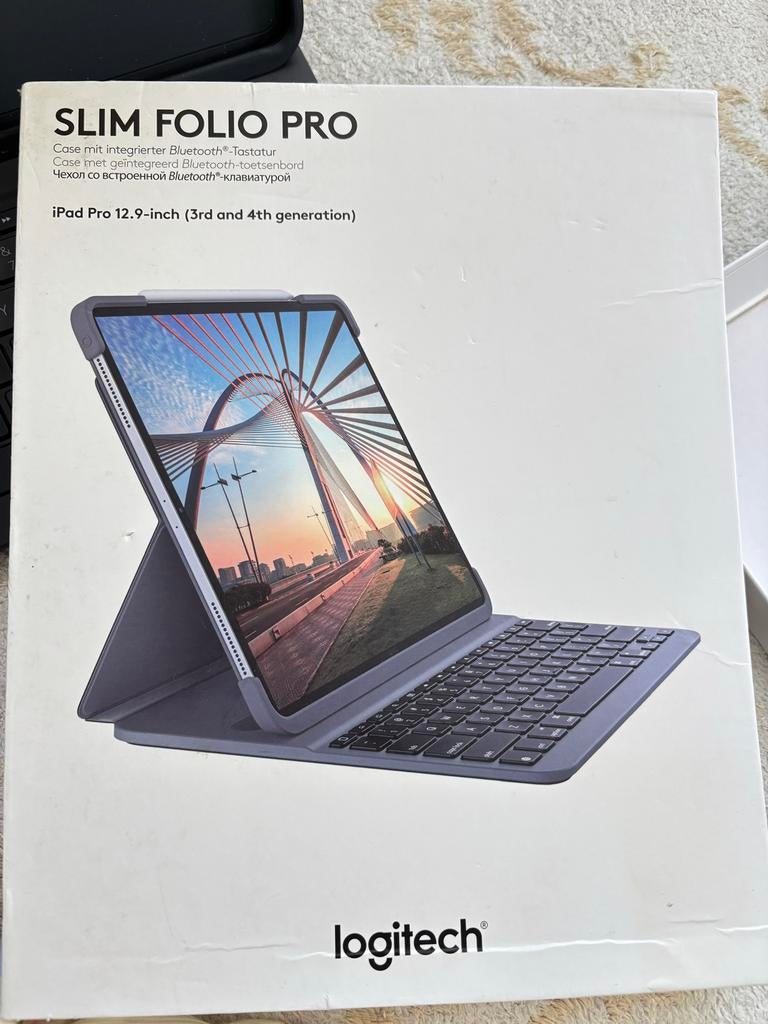 Logitech Slim Folio Pro iPad Pro 12.9 (3e/4e gen) Case, Kunststof, Zwart, Overige merken, Nieuw