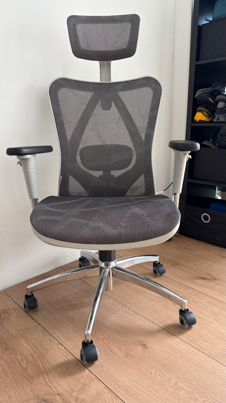 SIHOO M57 Full Mesh Ergonomic Office Chair – Grey/White, Ophalen, Zo goed als nieuw, Grijs, Bureaustoel