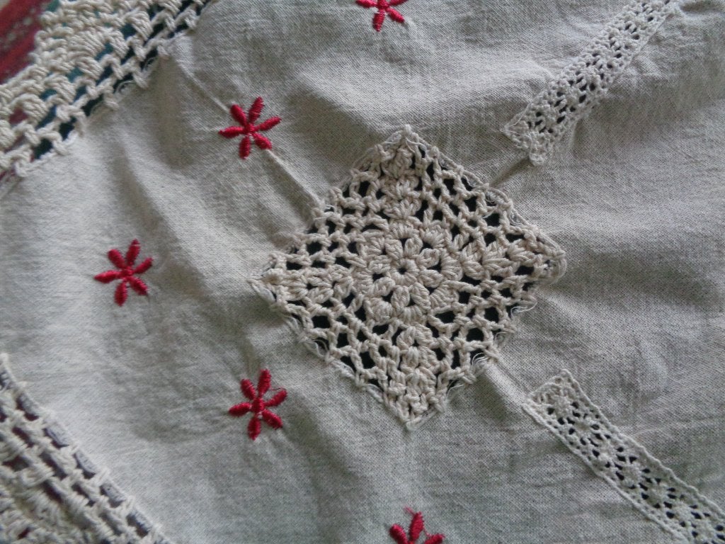 beige kleed met gehaakte rand, Ophalen of Verzenden