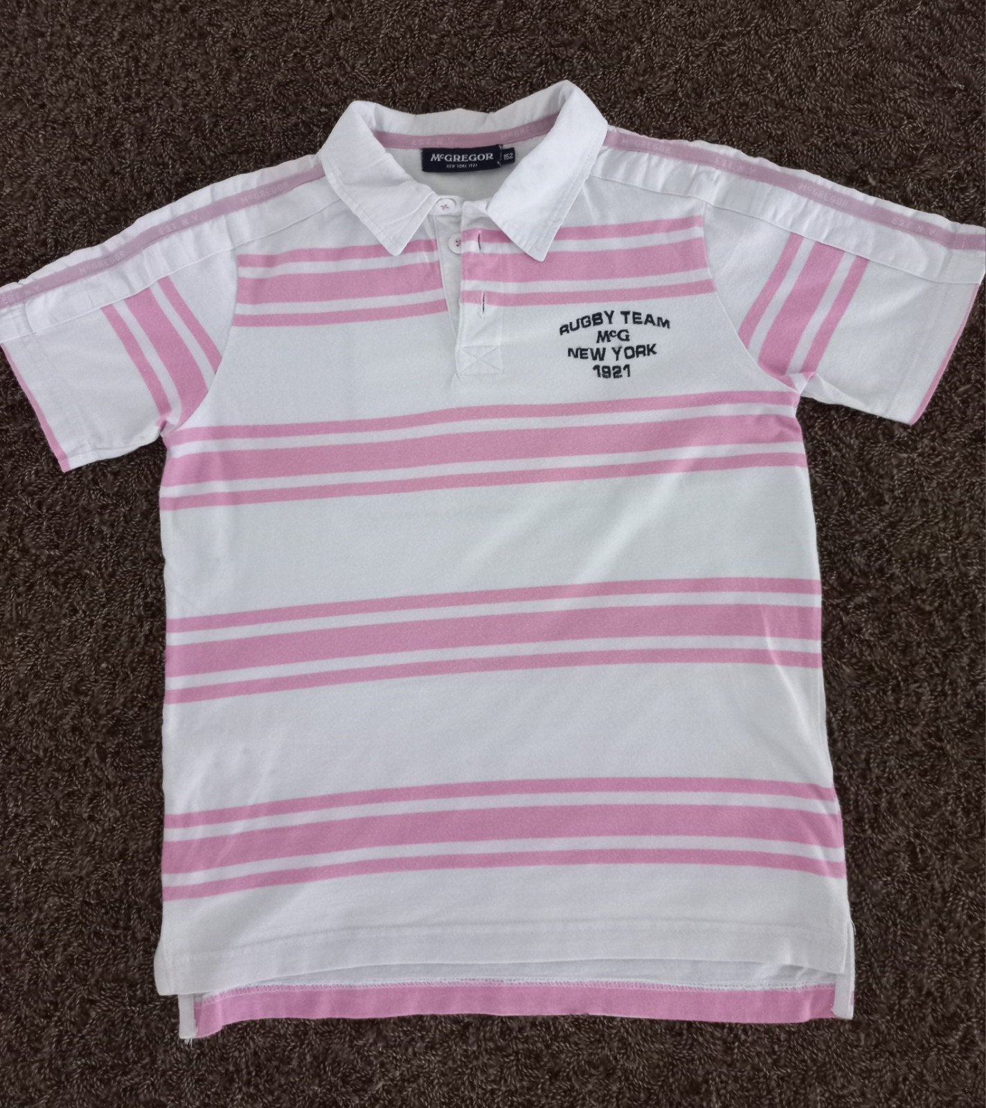 McGregor Rugby Team Polo Shirt - Roze/Wit gestreept, McGregor, Jongen of Meisje, Ophalen of Verzenden, Zo goed als nieuw