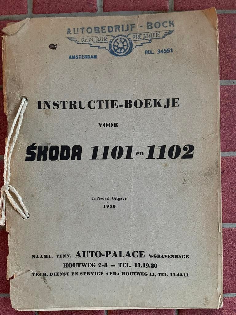 Scoda 1101 en 1102 Instructieboekje - 1950, Ophalen of Verzenden, Overige merken