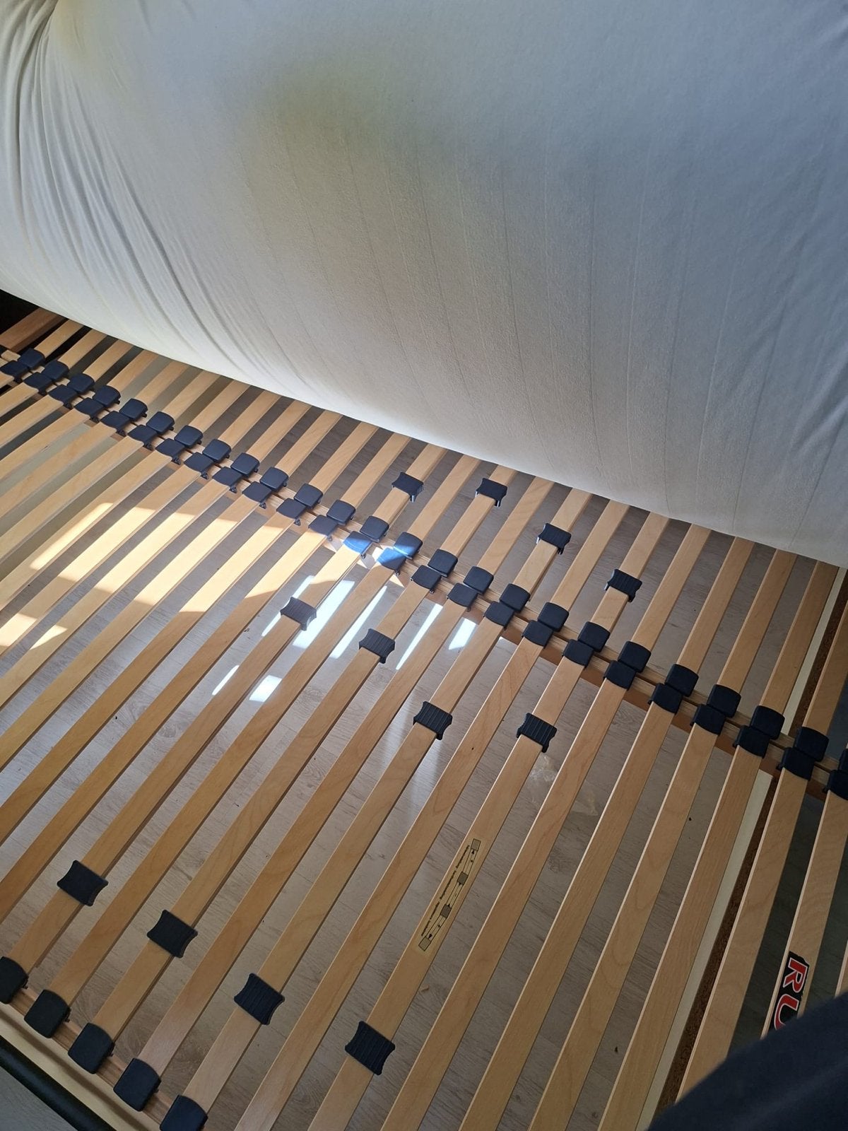 Tweepersoonsbed met lattenbodem en matras, Ophalen, Gebruikt, Zwart, Tweepersoons