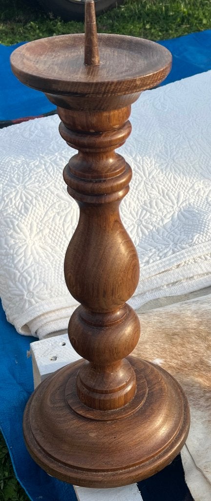 Vintage kandelaar hout, Antiek en Kunst, Ophalen of Verzenden, Overige materialen