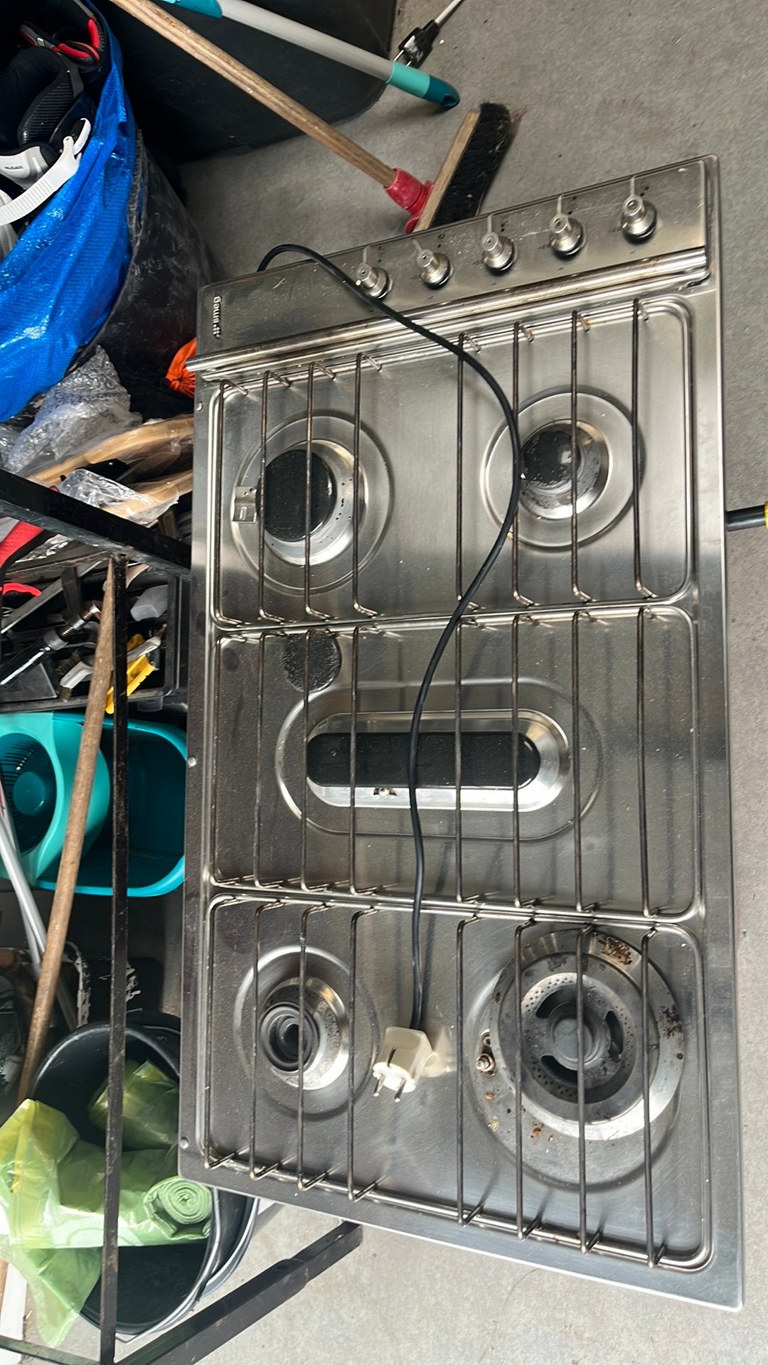 Smeg 5-pits gasfornuis - RVS, Witgoed en Apparatuur, Kookplaten, Gebruikt, Vrijstaand, Gas, 5 kookzones of meer, Ophalen of Verzenden