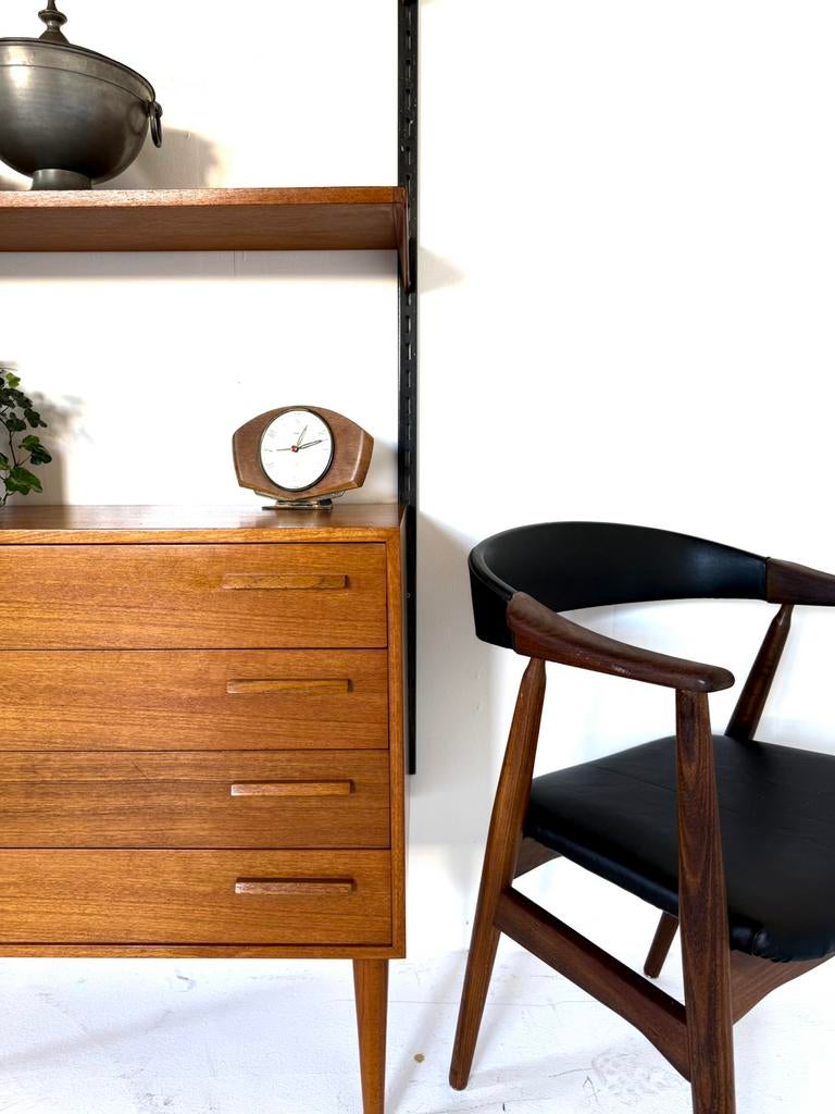 Vintage modulair wandsysteem, Kai Kristiansen ‘60, Teakhout, Ophalen of Verzenden, Zo goed als nieuw, Minder dan 150 cm