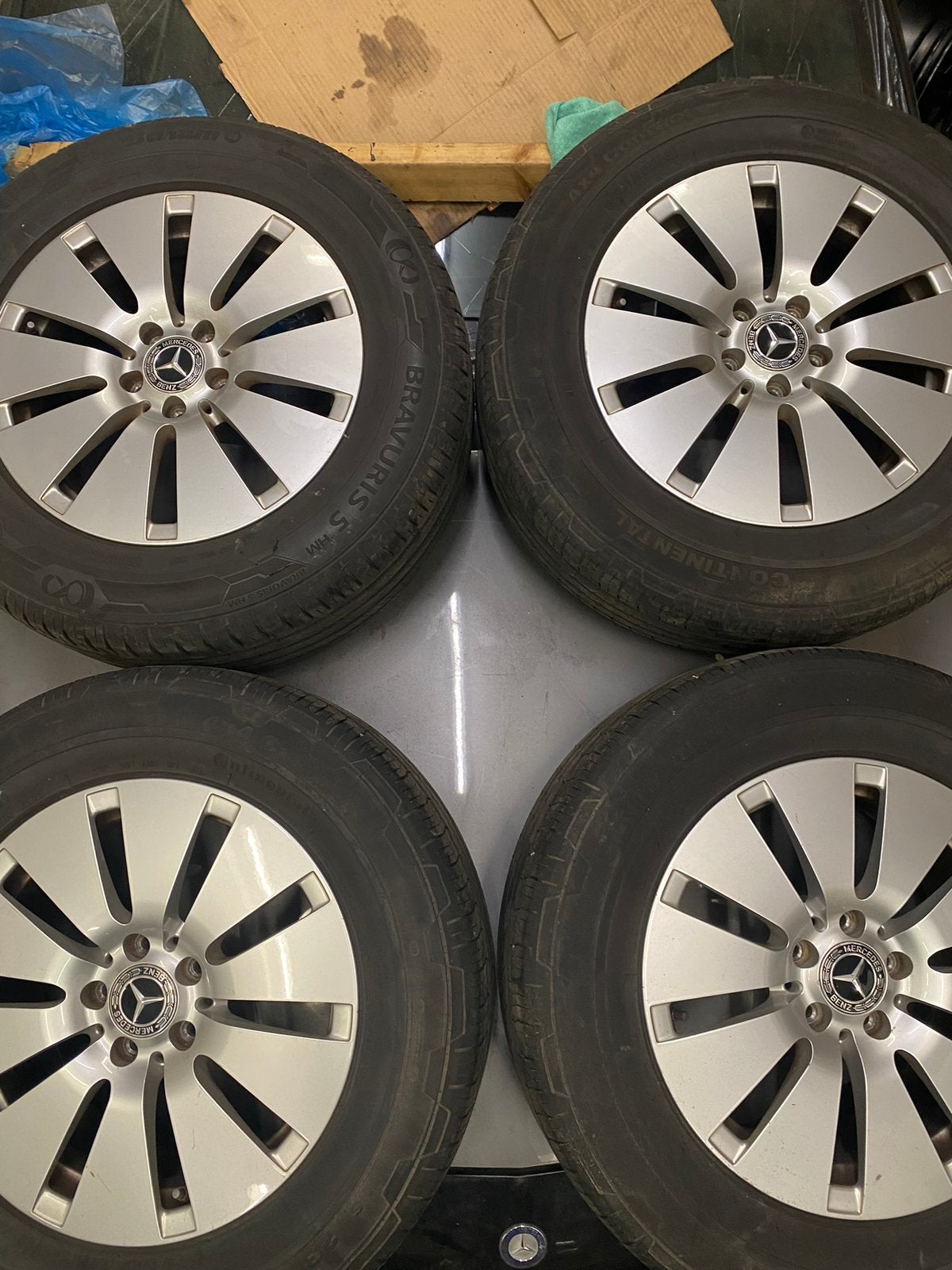 Mercedes velgen en banden, Auto-onderdelen, Banden en Velgen, Ophalen, Gebruikt, Banden en Velgen, 17 inch