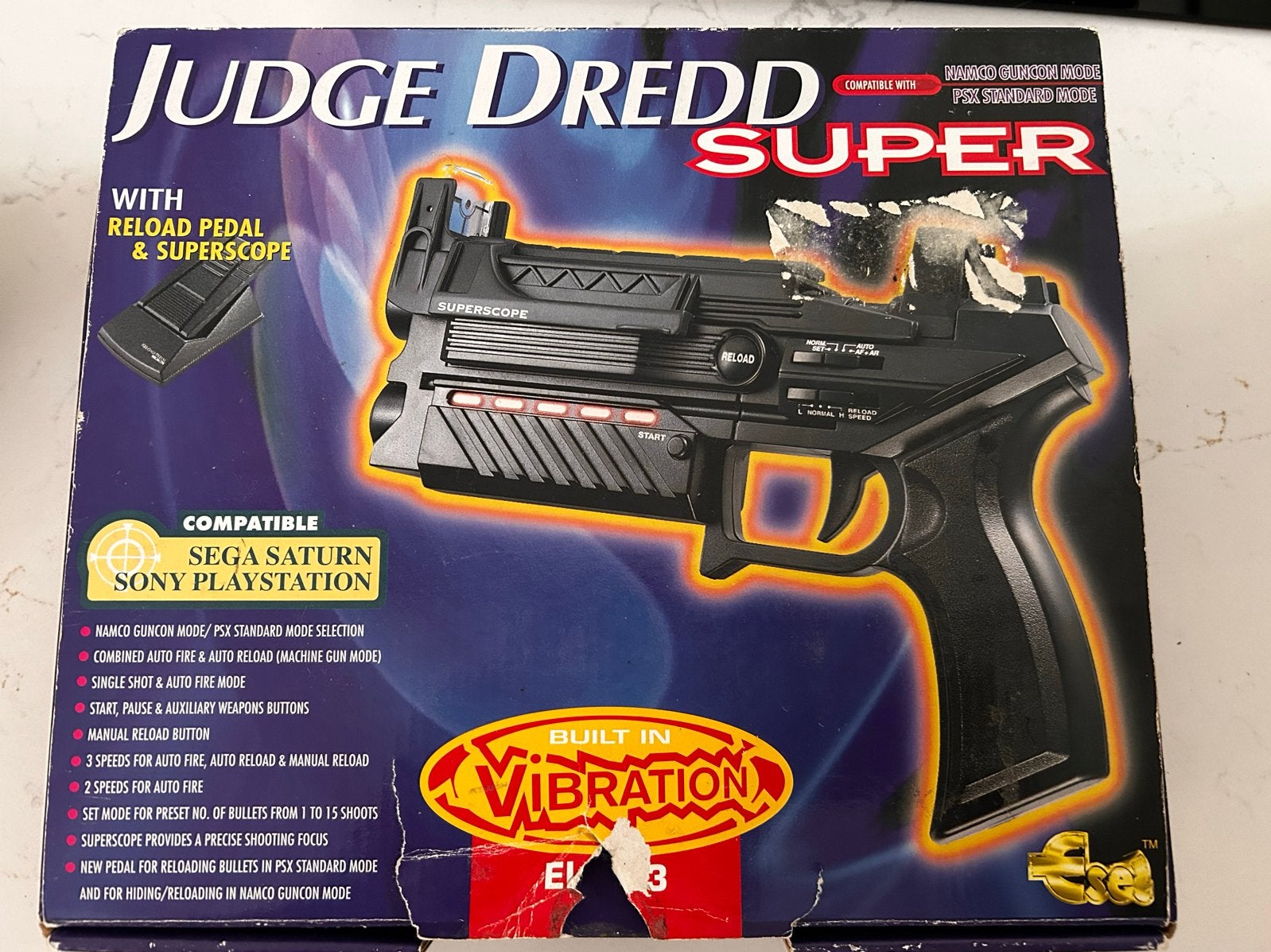 Judge Dredd Super Gun voor PSX en Namco Guncon, Gebruikt, Shooter, 1 speler, Ophalen of Verzenden