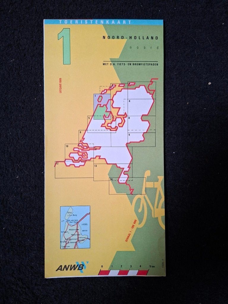10x ANWB Toeristenkaarten NL met fiets-en bromfietspaden, 2000 tot heden, Ophalen of Verzenden, Nederland, Landkaart