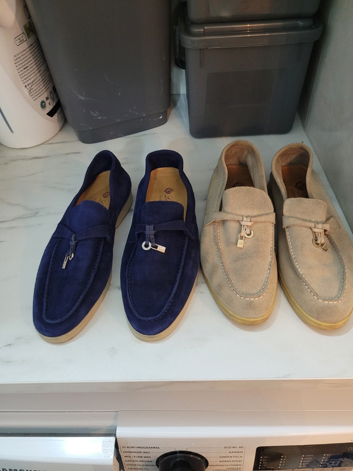 Loro Piana Summer Walk Loafers - Blauw & Beige, Loafers, Blauw, Ophalen of Verzenden, Zo goed als nieuw