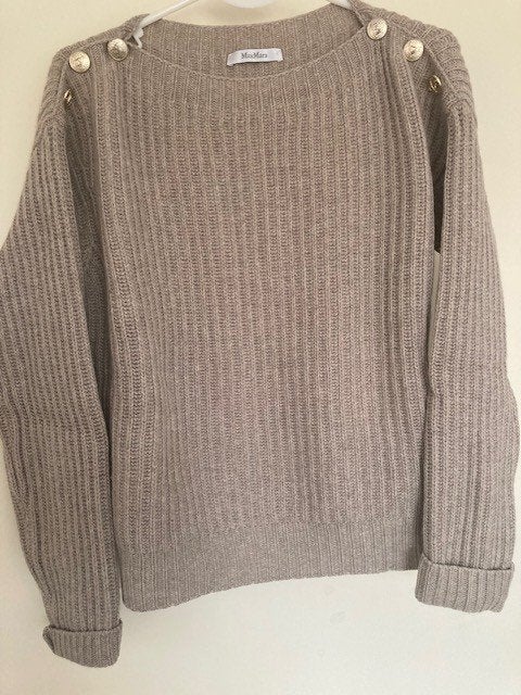 MaxMara beige wollen trui met gouden knopen, Kleding | Dames, Truien en Vesten, MaxMara, Beige, Ophalen of Verzenden, Zo goed als nieuw
