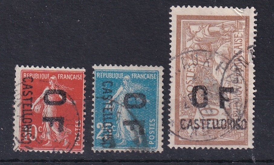 A220) 1920 Franse bez Castellorizo uit Mi 29/34 opdruk?, Ophalen of Verzenden, Overige landen, Gestempeld