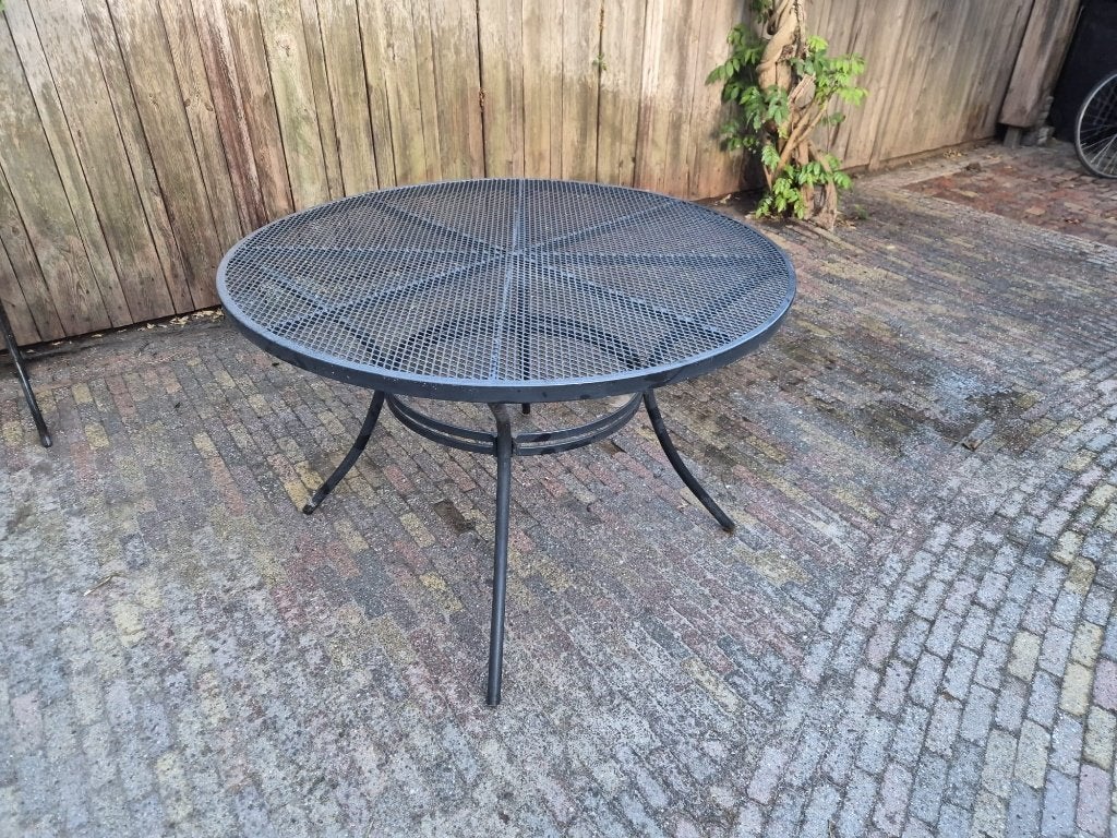 Ronde tuintafel - zwart - 111 cm diameter, Ophalen, Gebruikt, Rond, Metaal