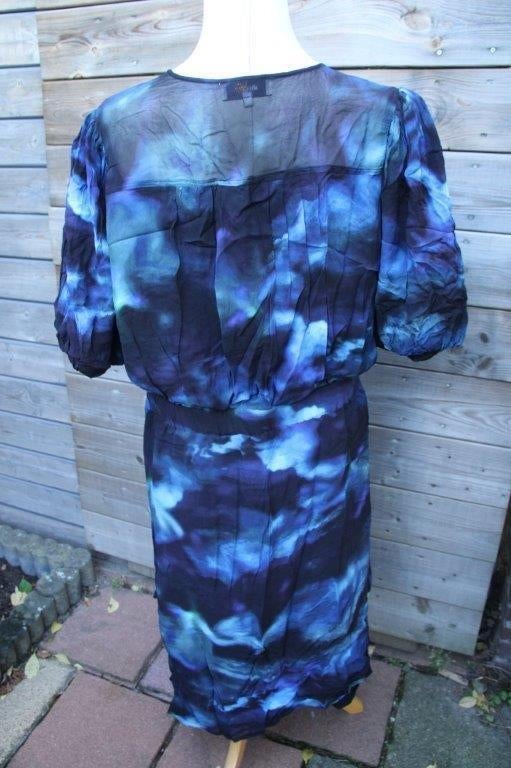 Wikkeljurk zwart/ blauw Shoeby mt 3XL Vaste prijs, Maat 46/48 (XL) of groter, Zo goed als nieuw, Knielengte, Shoeby