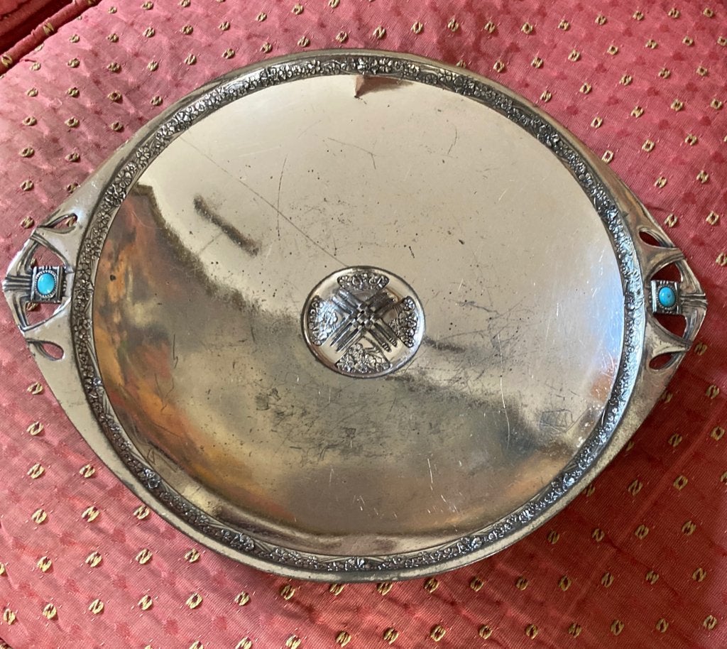 Art-Deco tinnen fruitschaal, Ophalen of Verzenden