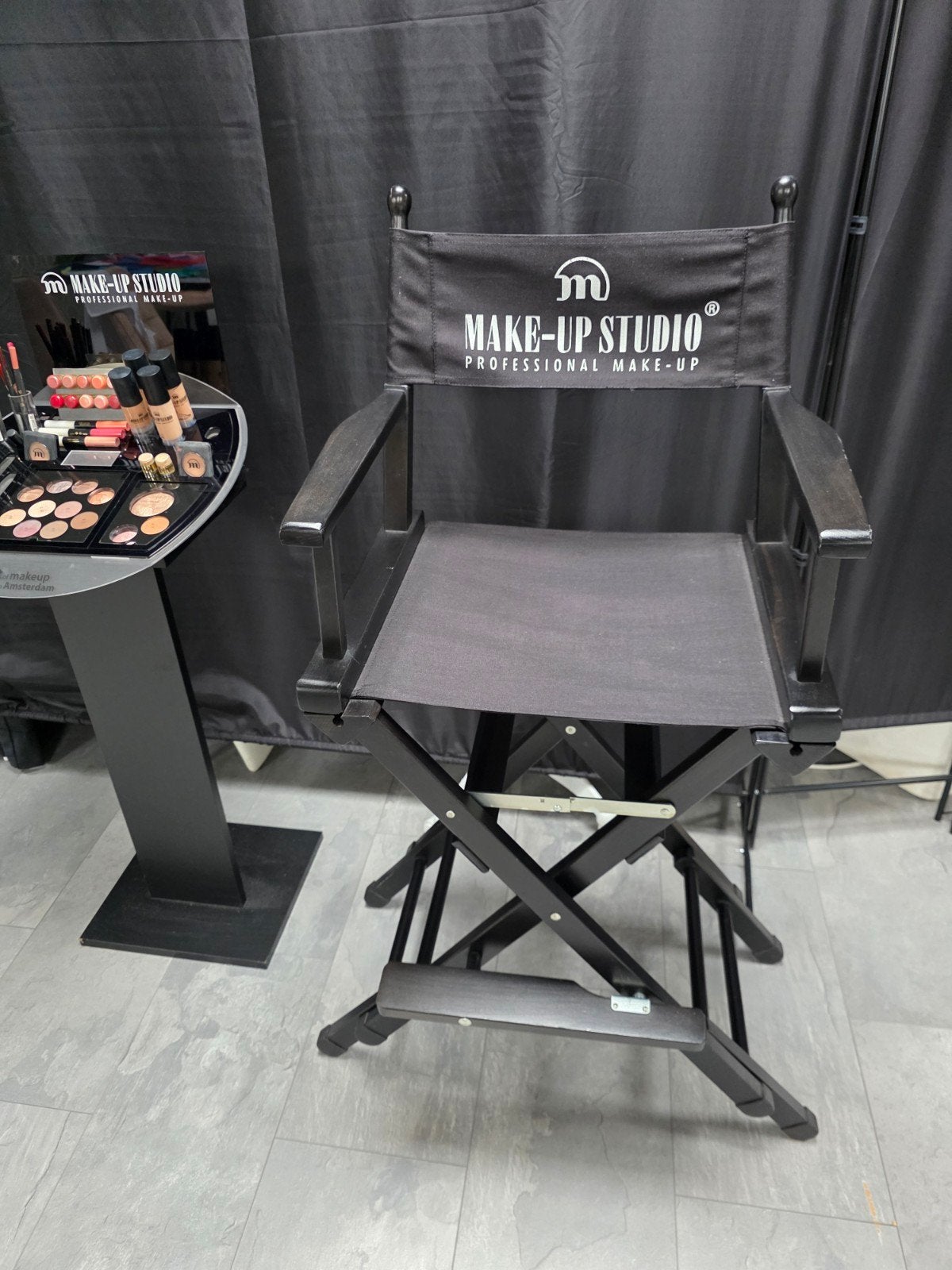 Visagiestoel Make-up Studio, Ophalen, Gebruikt, Zwart, Stof