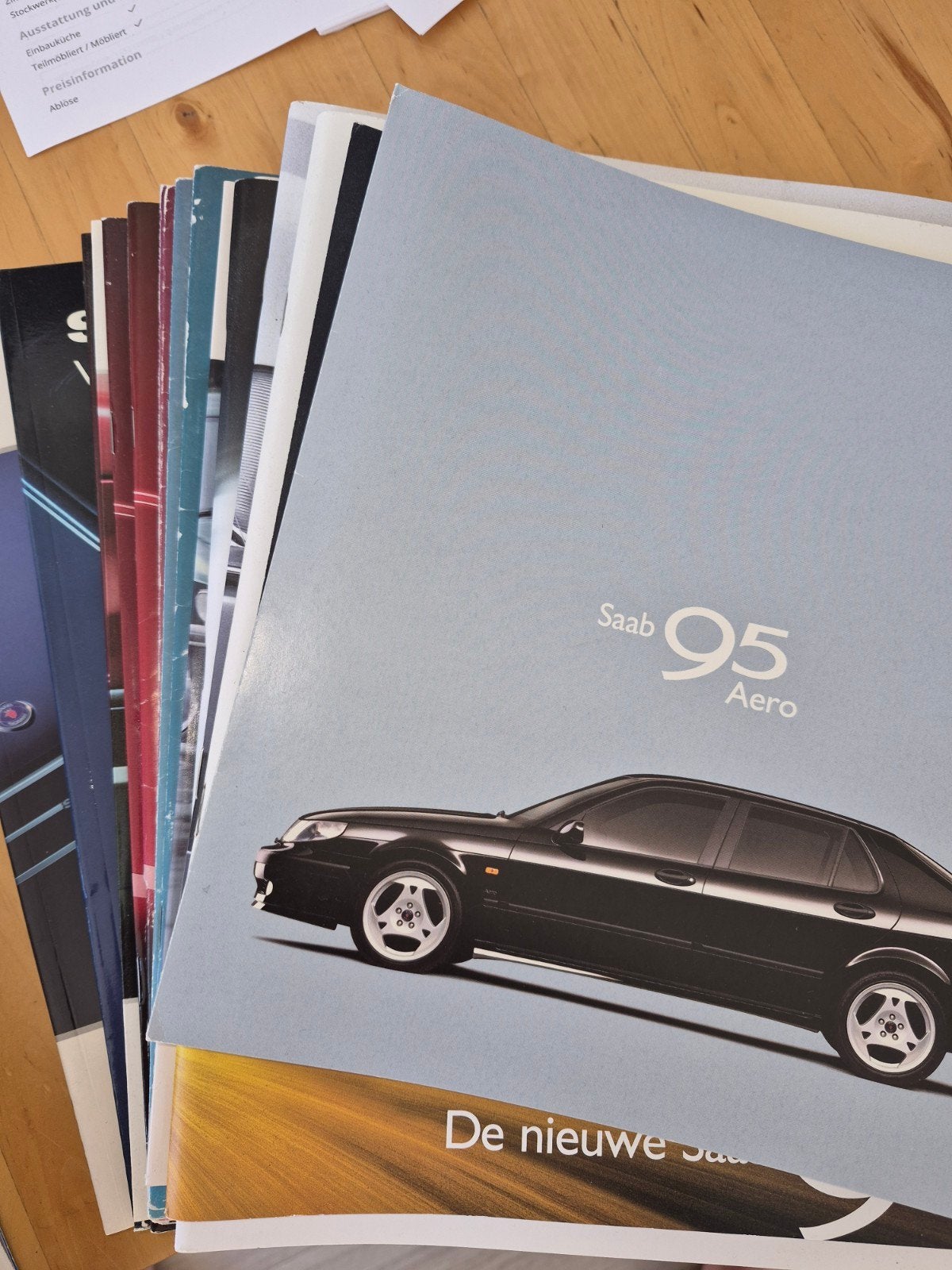 Grote collectie auto brochures (Peugeot, Saab, Volvo, Honda), Ophalen