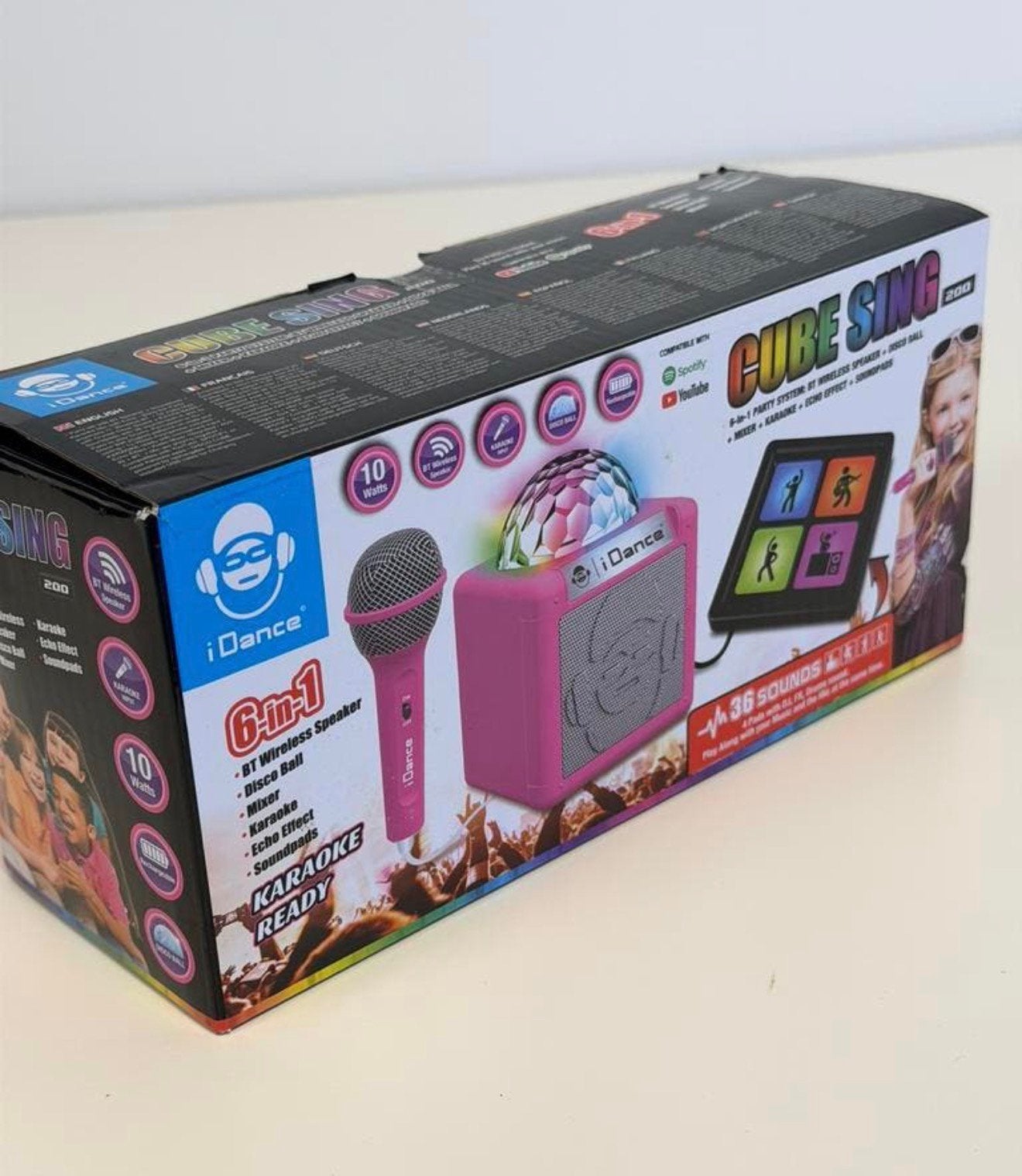 iDance Cube Sing 200 Karaoke Set Bluetooth Disco microfoon, Nieuw, Ophalen of Verzenden, H, H