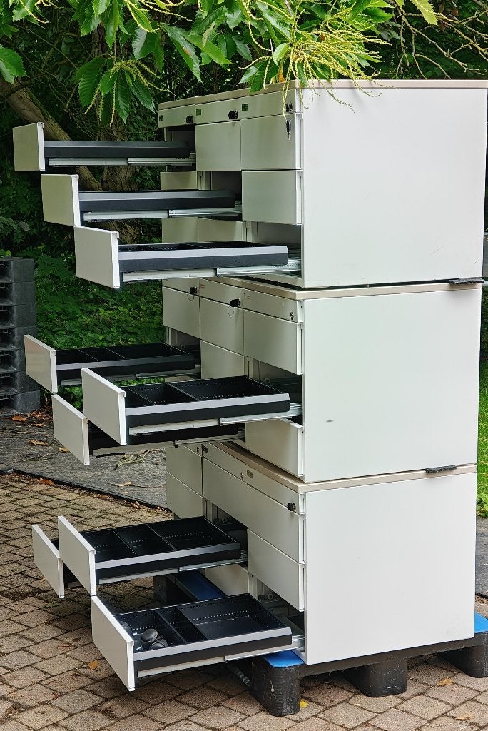 9 stalen ladeblokken voor werkbank berging hobby kantoor ..., Ophalen, Gebruikt, 50 tot 100 cm, Minder dan 100 cm