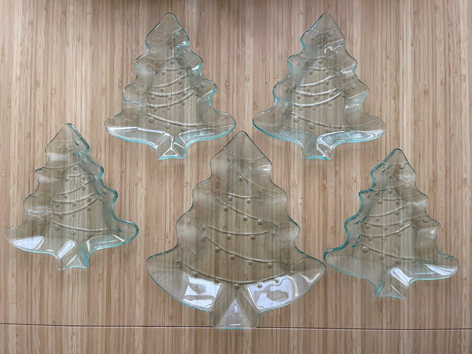 5 Riviera Maison kerstschalen/borden, Ophalen of Verzenden, Overige stijlen, Glas, Schaal of Schalen