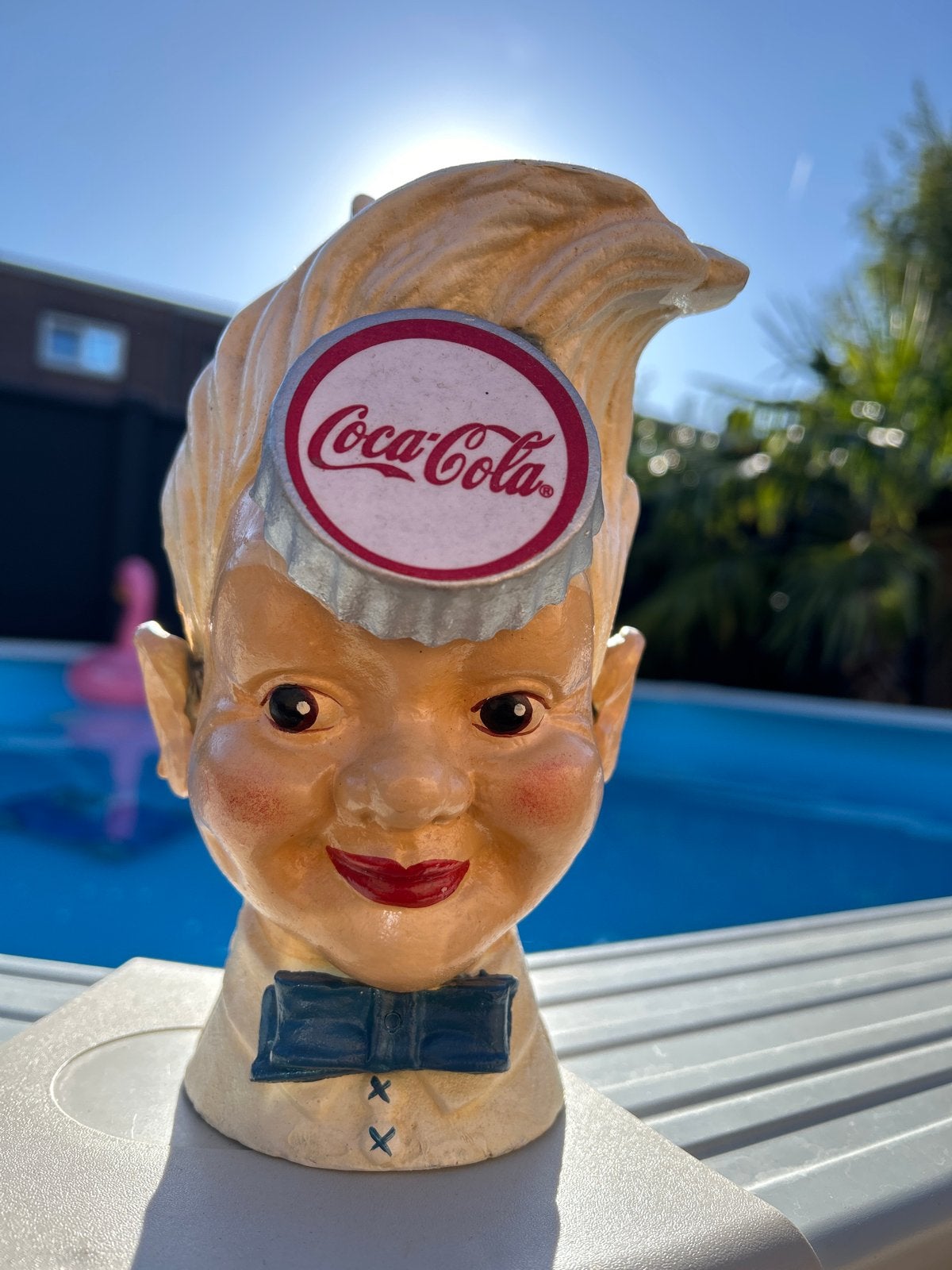 Coca Cola Gietijzeren Spaarpot Jaren '90 - 19cm, Ophalen of Verzenden, Gebruikt, Metaal of Blik, Overige thema's