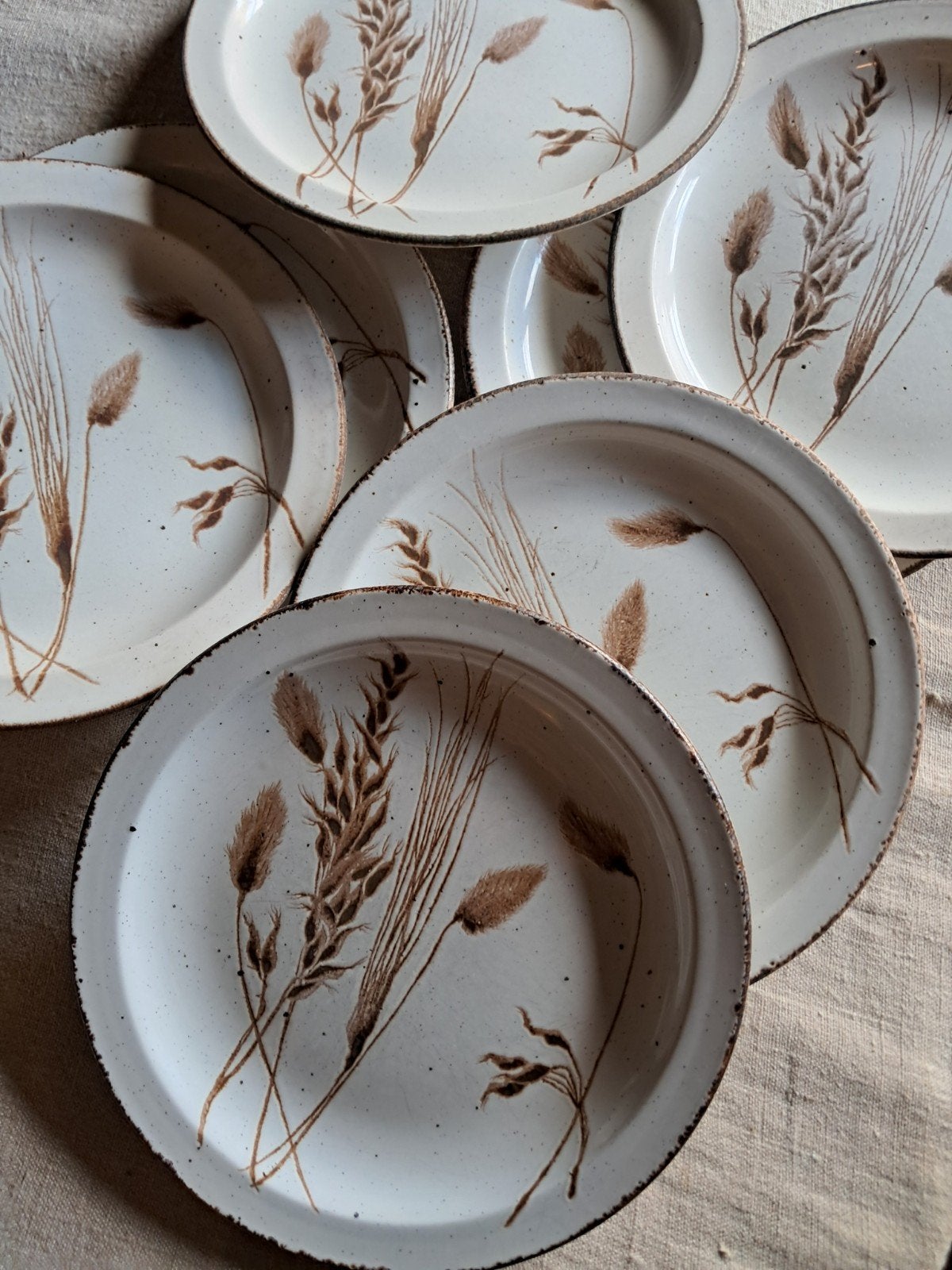 Wedgwood, Midwinter Stonehenge "Wild Oats", 7 ontbijtborden, Ophalen of Verzenden
