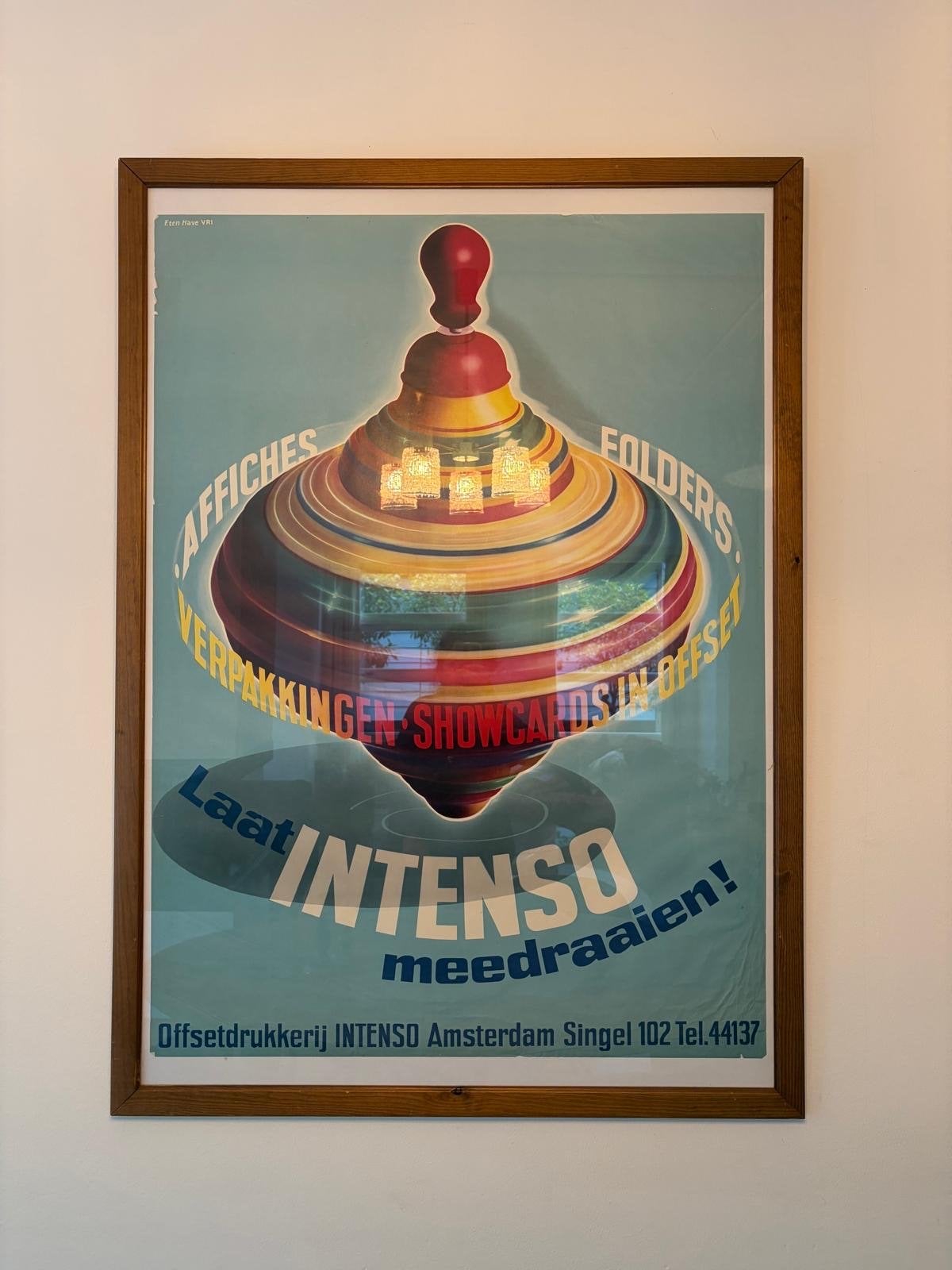 Vintage Offsetdrukkerij INTENSO Reclame Poster, Ophalen