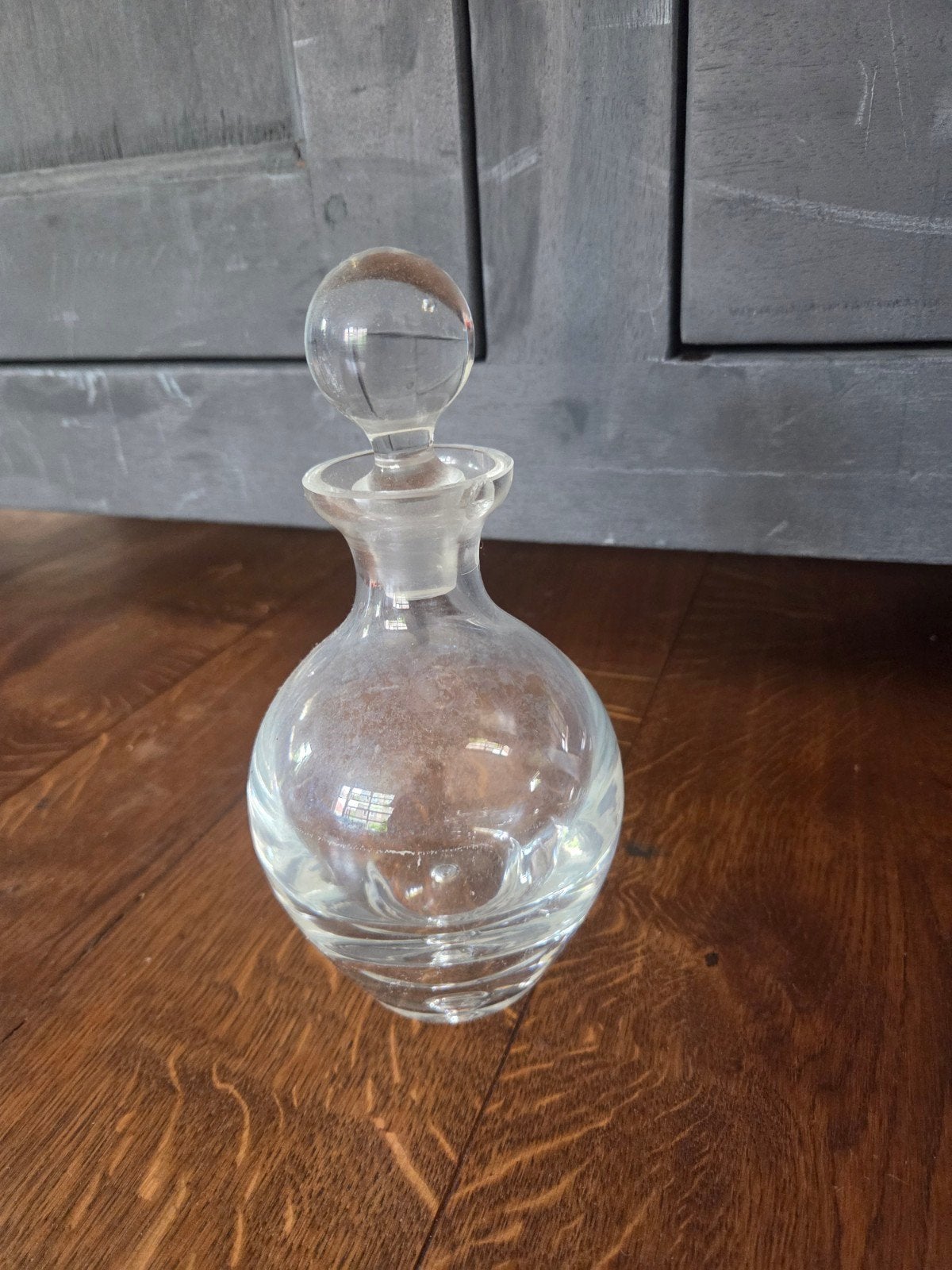 Kleine glazen karaf met stop, 20 cm hoog, Ophalen of Verzenden