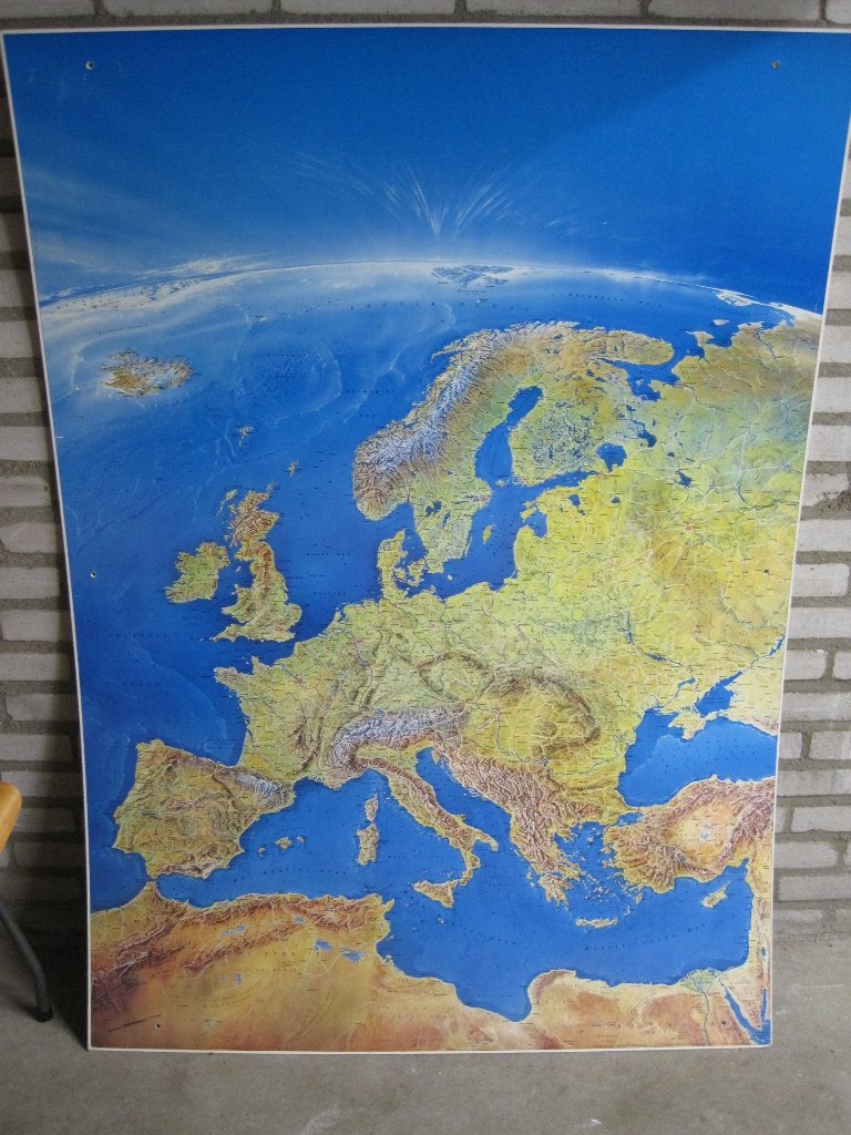 Grote Europa wandplaat 104 x 145 cm, Huis en Inrichting, Ophalen, Gebruikt, Overige materialen