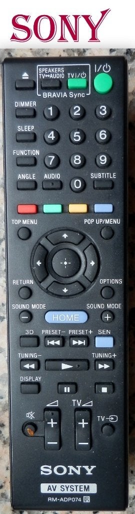Sony RM-ADP074 AV Systeem Afstandsbediening, Ophalen of Verzenden, Zo goed als nieuw, Origineel, Tv