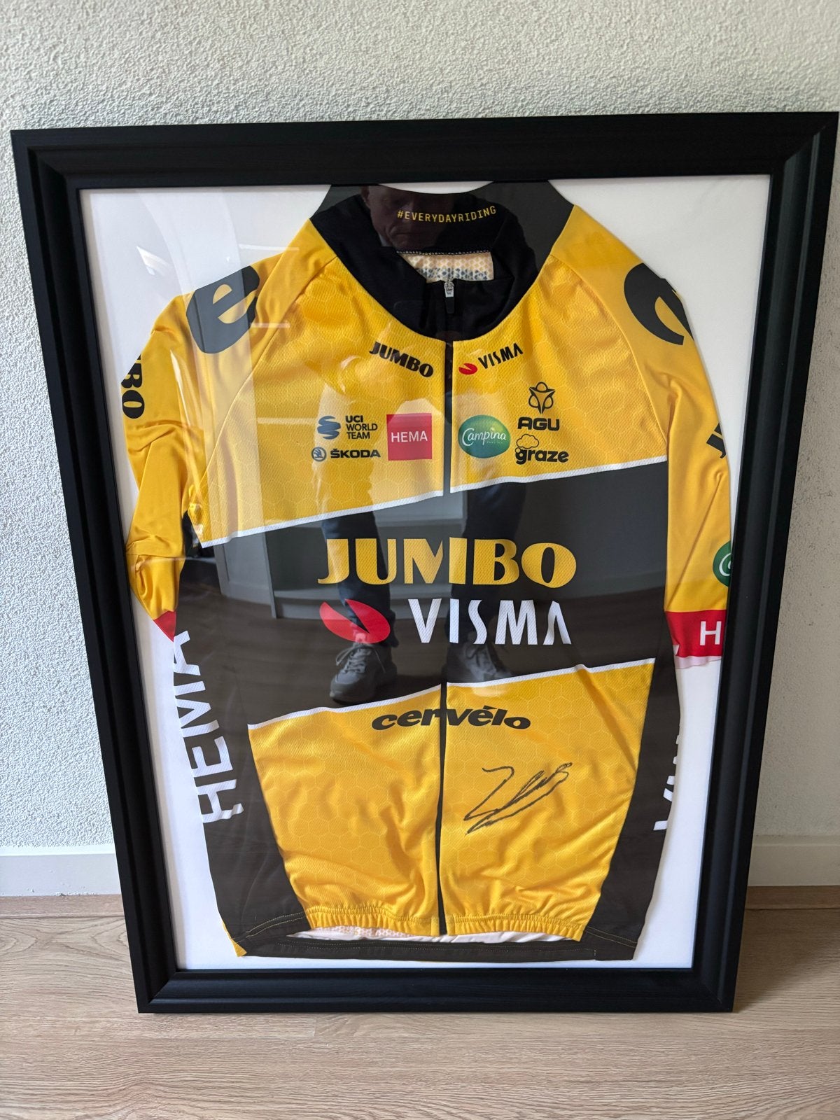 Jumbo Visma Wielershirt - Ingelijst en Gesigneerd Vingegaard, Ophalen of Verzenden, Nieuw